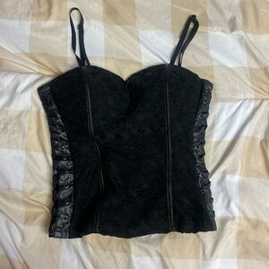 Black padded lace corset top